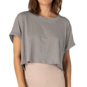 Never Been Boxy Cropped Tee - Latte Heather